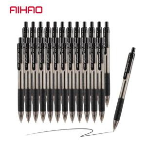 AIHAO 개폐식 볼펜, 블랙 잉크, 미디엄 포인트(1.0mm), 24팩, 매끄러운 필기를 위한 하이브리드 잉크 펜