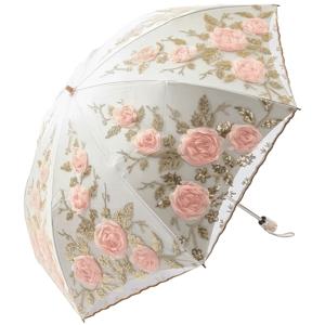 1pc 꽃 수동 우산, 하이엔드 스위트 프린세스 소녀 여성 우산, 이중 자수 우산 UV 보호 우산, 두꺼운 강화 우산 프레임