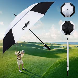 더블 레이어 자동 골프 우산, UV 태양 보호 견고하고 내구성이 뛰어난 우산, 2-3 명 수용 가능
