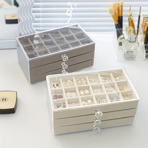 반지 귀걸이 목걸이 보관을 위한 간단한 패션 아크릴 서랍형 보석 보관 상자