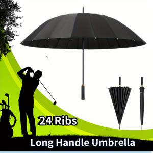 1pc 24 뼈 긴 생크 우산, 자동 오픈 골프 우산, 남녀 공통 방풍 우산