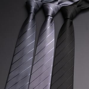 1pc 복고풍 및 간단한 스타일 넥타이, 검은 회색 대각선 줄무늬 넥타이, 남성 정장 액세서리, 비즈니스 작업 결혼식 공식 행사에 적합