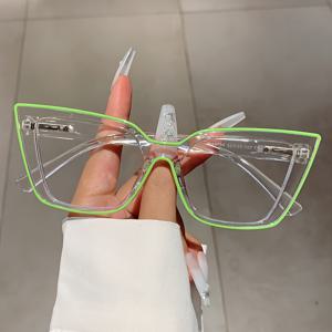 고양이 눈 클리어 렌즈 안경 애니메이션 패션 코스프레 의상 장식 안경 Y2K 안경 여성용