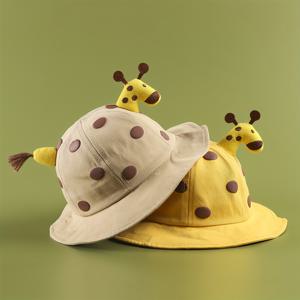 6-24개월 아기를 위한 어린이 태양 모자, 봄과 가을에 얇은 태양 모자, 소년 아기 베이신 모자, 귀여운 소녀 작은 사슴 버킷 모자