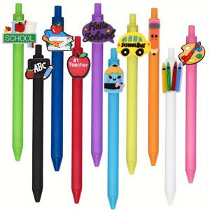 사무실 학교용 10개 선생님 펜 귀여운 다채로운 젤 펜 재미있는 멋진 필기용품 선물 세트