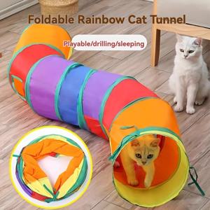고양이 터널 개 훈련 터널, 접이식 저장 터널 애완 동물 장난감 플레이 터널 고양이 상호 작용 장난감