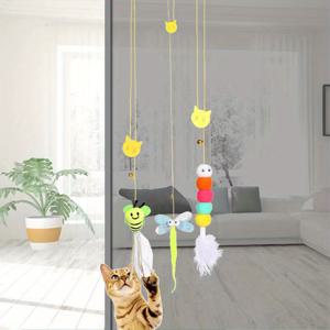 고양이를 즐겁게 하는 장난감 3개, 문에 걸어서 사용하는 고양이 티저 로프 장난감, 장난감 디자인으로 고양이를 위한 재미있는 고양이 장난감