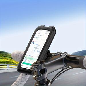 방수 오토바이 자전거 전화 네비게이션 홀더 지원 범용 전기 자전거 GPS 360° 회전 조절 가능 브래킷 방수 충격 방지 사이클링 터치 스크린 스마트폰 핸들바 스쿠터에 적합
