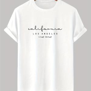 야외 활동용 남성 의류, 캐주얼 반팔 크루넥 티셔츠, 100% 면 웨이버 프린트 티셔츠