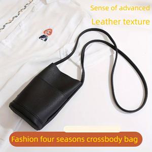 여성용 세련된 미니 크로스바디 가방, 부드러운 PU 가죽 휴대전화 파우치, 세련된 일상용 어깨 가방