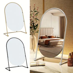 1pc 메이크업 거울, 드레싱 테이블 거울, 측면 사각형 바니티 거울, 책상 거울, 카운터, 침실, 기숙사 및 욕실용 타원형 메이크업 거울