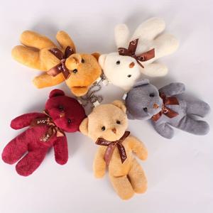 10개/팩 부드러운 양조 곰 플러시 장난감 미니 테디 베어 인형 장난감 작은 선물 가방 펜던트 테디 인형