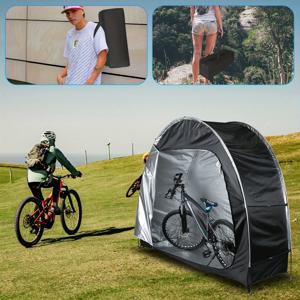 1팩 자전거 텐트 방수 210D 옥스포드 원단, 창문 디자인이 있는 야외 자전거 커버 쉘터, 2대용 자전거 보관 텐트