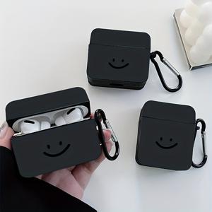 AirPods1/2, AirPods3, AirPods Pro, AirPods Pro(2세대), 생일 선물, 여자 친구, 남자 친구, 친구 또는 자신을 위한 웃는 얼굴 그래픽 패턴 헤드폰 투명 케이스, 낙하 방지 실리콘 헤드폰 케이스