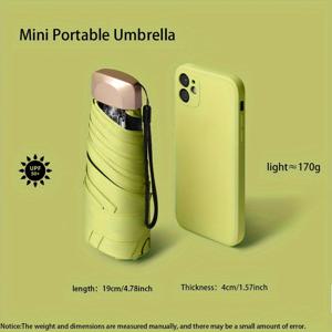 야외 미니 태양 우산 UV 보호 초경량 접는 다섯 접는 우산 차양 우산