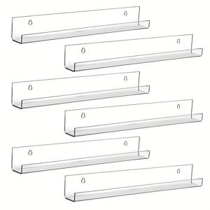 2/4/6/8pc 투명 아크릴 스토리지 랙, 벽걸이 스토리지 랙, 플로팅 선반, 붙여넣기/펀칭 설치 랙, 책 조미료 잡화, 벽 장식, 미적 방 장식을 위한 보이지 않는 스토리지 선반