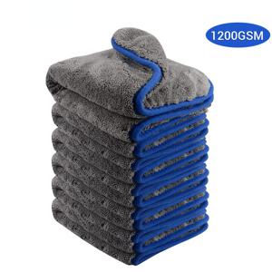 1200GSM 마이크로 화이버 세차 타월 40x40cm 산호 양털 자동차 청소 타월 Thicken Absorbent Drying Cloth Washing Rags