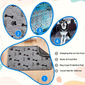1pc 그래픽 패턴 세탁 가능한 개 소변패드, 재사용 가능한 흡수성 반려동물 화장실 매트 개 강아지 훈련 매트 비눗방울 방지 백팅과 함께