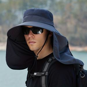 여름 야외 활동에 이상적인 목 보호와 큰 넓은 모자가 있는 자외선 차단 낚시 모자