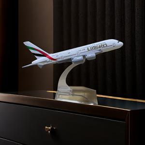 알루미늄 UAE 380 합금 비행기 모형, 합금 비행기 모형 시뮬레이션 승객기 합금 정적 장식 에어버스