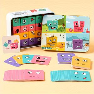 1pc 어린이 얼굴 변화 매직 박스 빌딩 블록 장난감, 논리적 사고 훈련 게임 얼리 에듀케이션 교육 장난감