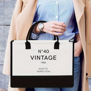 1 개 N°40 빈티지 패턴 토트백, 여성의 책 가방 디자이너 어깨 쇼핑 필수 핸드백, Mujer Bolsas Organizer