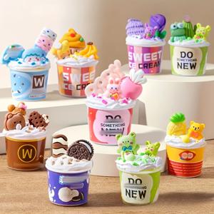 55개 DIY 아이스크림 컵 키트 - GUKA DIY 귀여운 아이스크림 - 상상력, 집중력 및 실습 능력 개발에 도움 - 명절 선물, 생일 선물, 동기 부여 선물에 적합