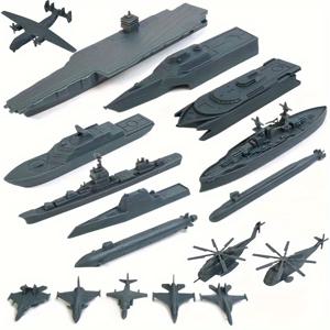14세 이상을 위한 해군 함대 모형 키트 17종 - PE 폴리에틸렌 전함 잠수함 구축함 순양함 제트 헬기 데스크톱 전시용 컬렉션
