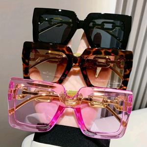3-팩 오버사이즈 스퀘어 안경, 트렌디 안경, 자외선 차단을 위한 패션 액세서