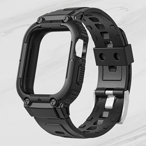 케이스가 포함된 Apple Watch 밴드와 호환 가능, IWatch Ultra SE 시리즈용 보호 범퍼 커버가 있는 충격 방지 소프트 TPU 스포츠 시계 밴드 손목 스트랩 8 7 6 5 4 3 2 1(시계 제외)