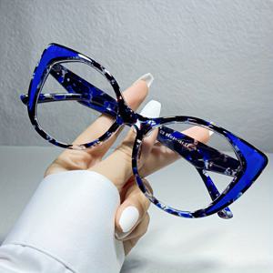 블루 라이트 차단 안경 캣 아이 컬러 블록 프레임 클리어 렌즈 컴퓨터 안경 스펙터클 여성 남성을 위한
