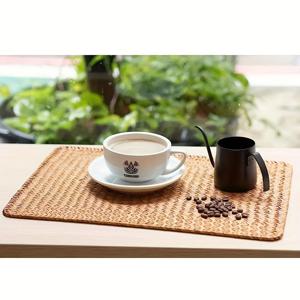 1개, 직사각형 플레이스매트, 간단한 내열 매트, 창의적인 중국 스타일 테이블 패드, 식사용 커피 패드, 접시 매트, 밀짚 홈 데코
