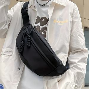 캐주얼 미니멀리스트 허리 가방, 조절 가능한 스트랩이 있는 남녀공용 소형 초승달 지퍼 패니 팩, 체육관, 피트니스, 여행용 부랑자 패니 팩을 위한 경량 가슴 가방