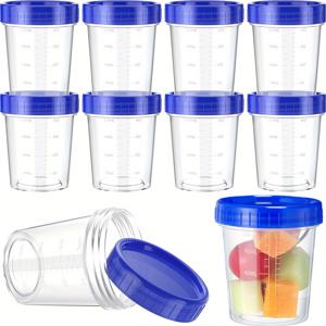 나사식 뚜껑이 있는 4온스 플라스틱 용기, 누출 방지 조미료 컵, 스낵, 소스, 잼, 폴리프로필렌 재질, 높이 2.9인치, BPA 프리를 위한 재사용 및 쌓을 수 있는 딥 용기