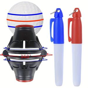 골프 공 라인 마커 세트, 360 회전, 정렬 드로잉 펜 포함, 골프 공 스크라이빙 도구 키트