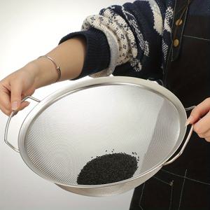 이중 손잡이가 있는 스테인리스 스틸 메쉬 콜랜더 - 쌀 세척, 주방 및 레스토랑 사용을 위한 미세 메쉬 스트레이너