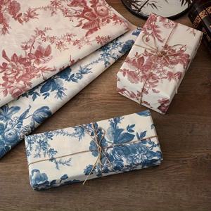 10장 모란 파란색과 흰색 패턴 선물 포장지, 시드니 종이 인스, 고대 스타일 고급 포장지, 선물 및 꽃 포장용