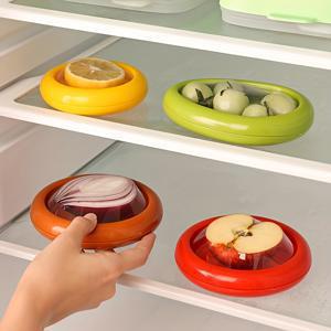 실리콘 냉장고 보관함 - 4개 세트, 식품 접촉 안전, 과일 및 채소를 위한 신선 보관 용기