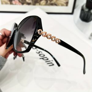 둥근 블링 라인스톤 체인 장식 선글라스 - 하이킹, 여행 및 일상 착용을 위한 스타일리시한 실드 - 여성을 위한 트렌디하고 세련되고 보호적인 안경