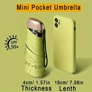 자외선 차단 기능이 있는 1pc 미니 태양 우산, 소형 접이식 포켓 우산, 자외선 보호 우산