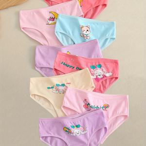 8pcs 어린이 소녀 면 속옷 만화 프린트 귀여운 바닥 속옷 편안한 통기성 팬티