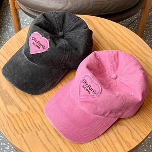 사랑하는 마음을 담은 워싱 디스트레스드 베이스볼 모자, 빈티지한 글자 자수가 있는 선캡, 태양 보호 스포츠 모자