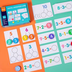 초등 교육을 위한 수학 연산 카드, 아이들의 깨달음과 지적 발달을 위한 다양한 기본 문제 유형 카드.