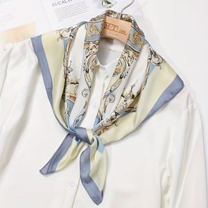 여성을 위한 우아한 스타일의 모의 실크 넥 스카프로 로마식 패턴 플로럴 스퀘어 스카프와 선글라스 헤드스카프