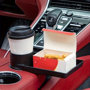 자동차 컵 홀더 보관판 - 자동차 정리 및 편리한 사용을 위한 다기능 컵 홀더 및 음식 플레이트, 자동차 인테리어 액세서리