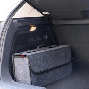 TEMU 인테리어 정리를 위한 휴대용 수납 상자 - 접이식 펠트 천 자동차 트렁크 정리함 1개