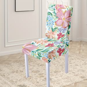 식탁 의자 커버, 식탁 의자용 스트레치 커버, 가구 보호 커버, 식당 거실 사무실 집 장식을 위한 꽃무늬 의자 커버 4/6개 세트
