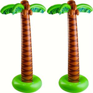 TEMU 1pc, 하와이 테마 열대 생일, 여름 해변 뒷마당 하와이 수영장 파티 장식 또는 사진 부스 소품 액세서리, 야자수 코코넛 나무 장난감에 적합한 핸드 펌프가 있는 풍선 야자수