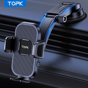 TEMU TOPK D38-C 카폰 홀더 마운트, 업그레이드 가능한 수평 및 수직 셀폰 홀더, 모든 폰과 호환 가능한 차량 대시보드용