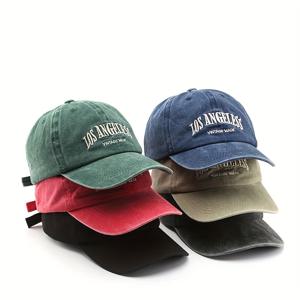 TEMU 남녀 공용 베이스볼 모자, 패션 문자 자수 베이스볼 모자, 여성과 남성을 위한 캐주얼한 레트로 스냅백 모자